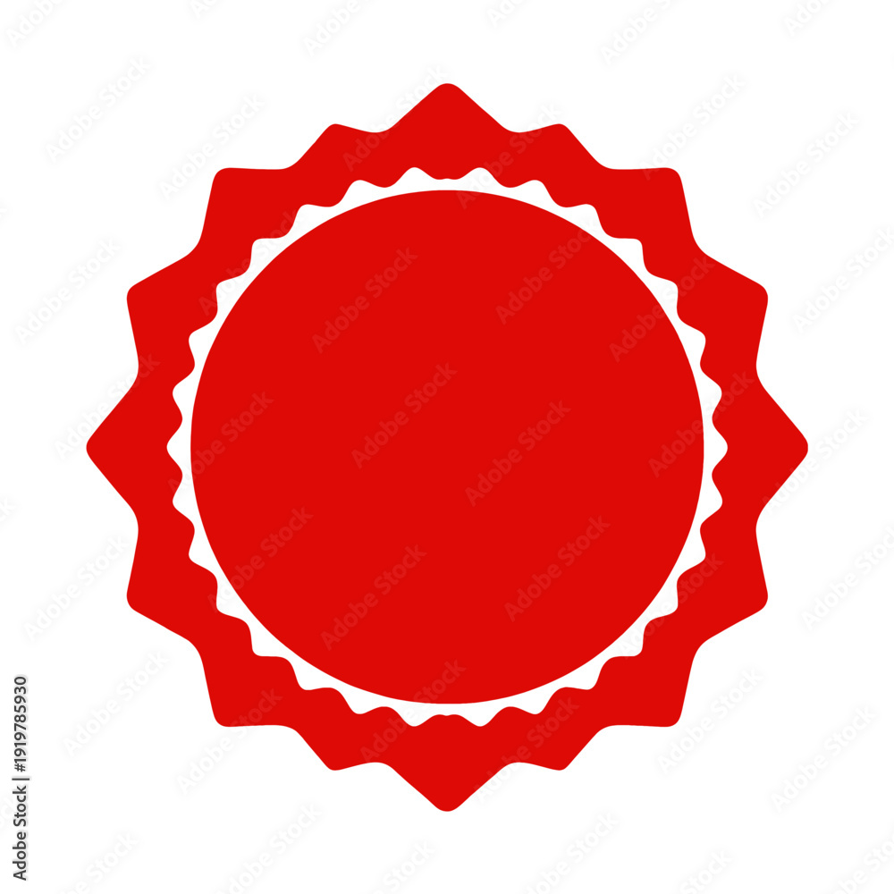 Fototapeta premium Red Circular Starburst Vector Icon