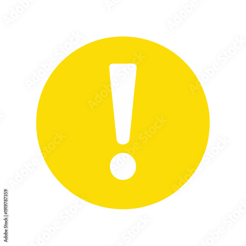 Yellow Exclamation Mark Vector Icon