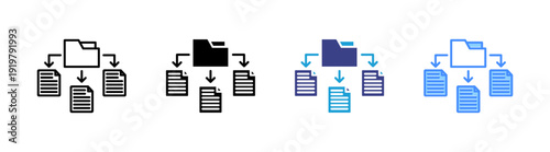 Data Collecting icon set multiple style collection