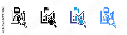 Data Analysis icon set multiple style collection