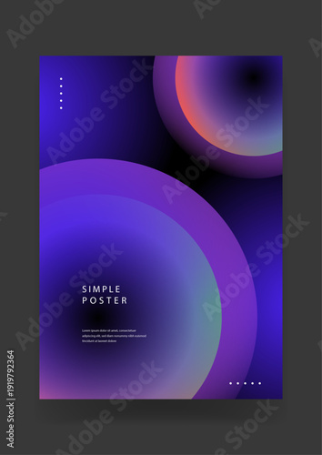 Aesthetic simple poster design featuring soft purple and blue spherical gradients creating a dreamy atmospheric glowing effect