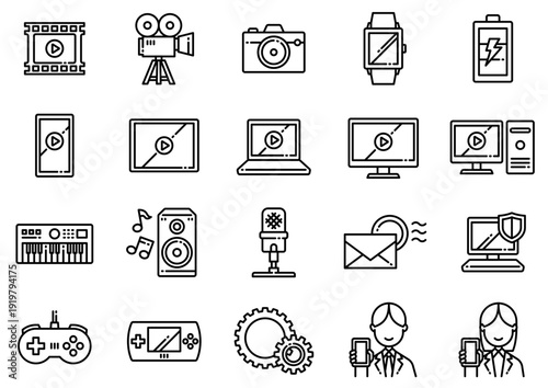 パソコン周辺機器アイコン01　Computer Peripheral Device Icons