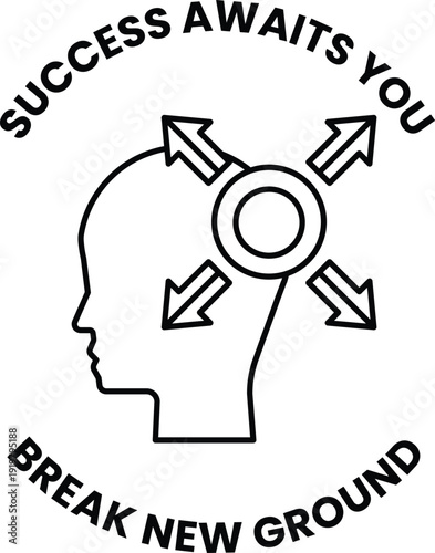 A head with arrows pointing to the top, bottom, left, and right