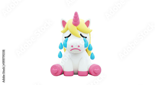 Sad Crying Unicorn 3D Render
