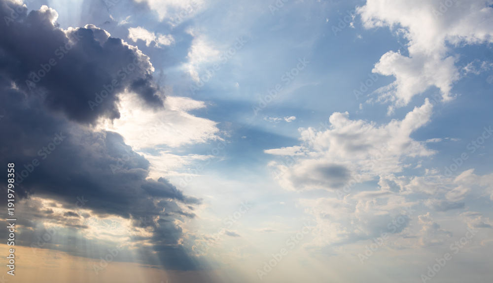 Foto Sky replacement blue and white clouds