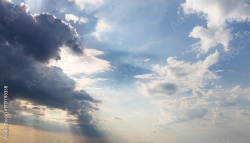 Tableau sur toile Sky replacement blue and white clouds