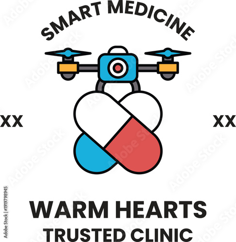 A logo for a smart medicine clinic called Warm Hearts