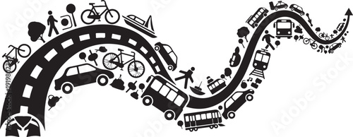 Transportation Modes and Vehicles on a Winding Roadway System