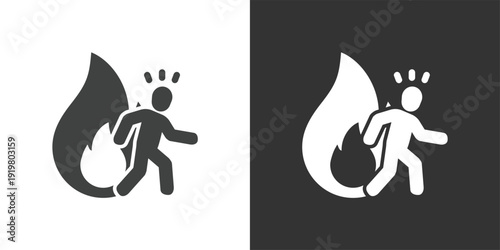 Fire Evacuation Procedure icon. Solid glyph series icon