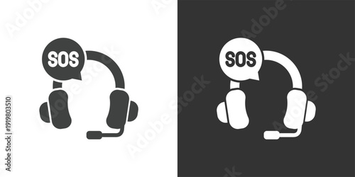 Emergency Helpdesk icon. Solid glyph series icon