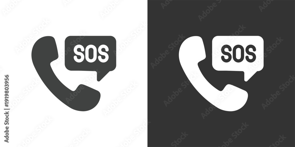 Fotografie SOS Emergency Call icon. Solid glyph series icon