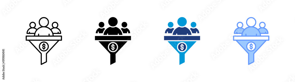 Tableau sur toile lead conversion icon set multiple style collection
