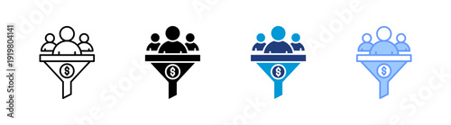 lead conversion icon set multiple style collection