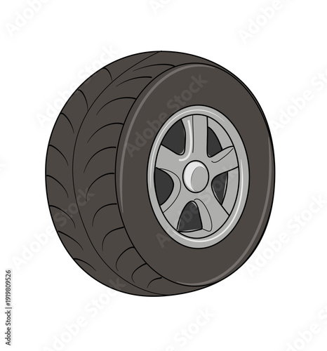illustration of a black car tire