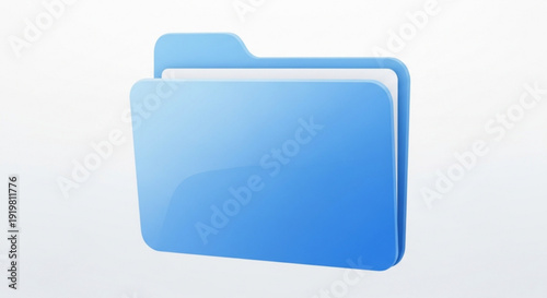 Modern blue file folder icon for business organization