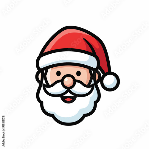 A cartoonish illustration of Santa Claus's face