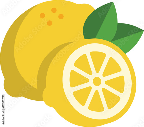 Lemon fruit isolated on white background.eps