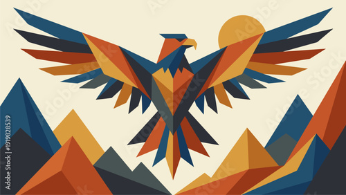 Geometric Eagle Mascot Symbol, Corporate Branding, Business Logo Design