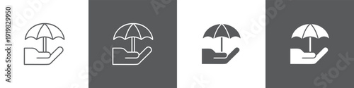 Insurance line glyph icon style in white and black background