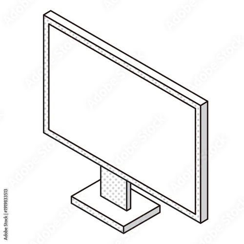 シンプルなパソコン用モニターのイメージイラスト
