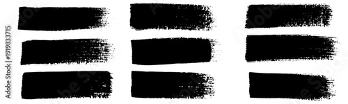 Black paint brush stamps icon. Ink splatter frames on white. Paintbrush element banner background. vector illustration