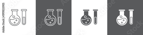 Laboratory line glyph icon style in white and black background