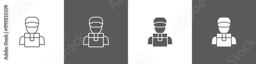 Suppliers line glyph icon style in white and black background