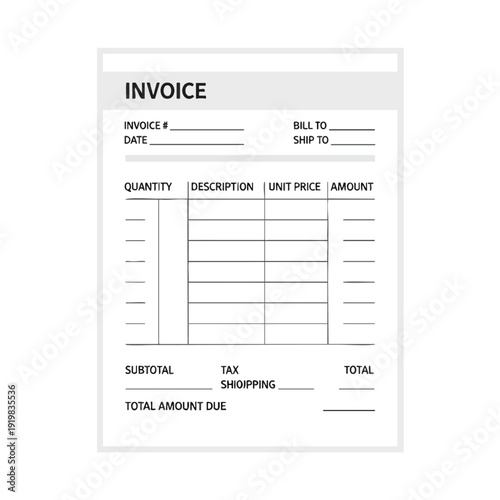 Minimalist Blank Invoice Template for Business Transactions