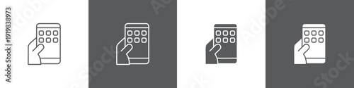 Mobile App line glyph icon style in white and black background
