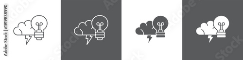 Thinking line glyph icon style in white and black background