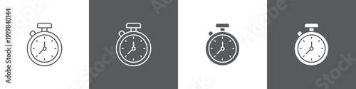 Timing line glyph icon style in white and black background