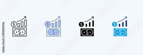 Revenue Multiple Icon Illustration Vector