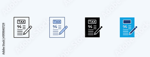 Tax Return Multiple Icon Illustration Vector