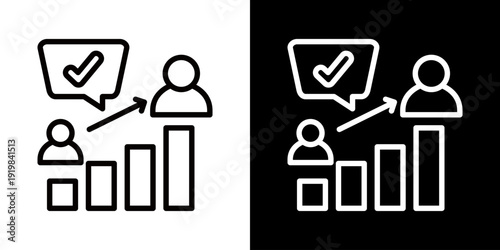 Escalation Icon Of Line Black And White Style