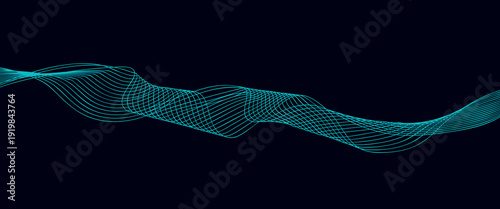 近代的なテクノロジーをイメージした黒背景のデジタルウェーブライン1