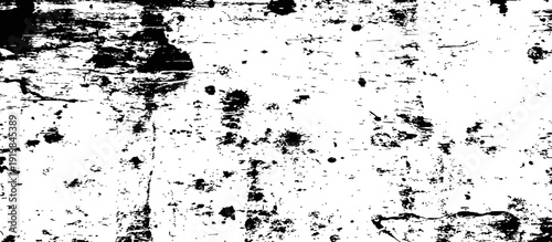 Abstract Black and White Grunge Texture Overlay with Distressed Paint Splatters and Rough Scratches