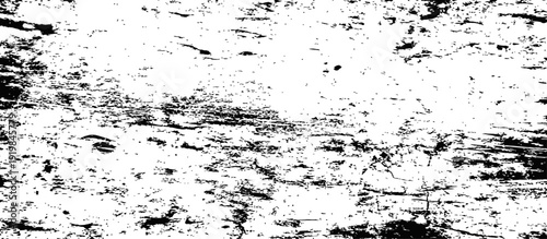 Black and White Grunge Texture Overlay Abstract Vector Background with Distressed Rough Scratched Surface for Graphic Design
