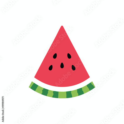 Fresh and Juicy Watermelon Slice on a White Background