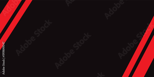 Red Diagonal Stripes On Black Background — Modern Minimal Graphic Design For Banner And Poster
