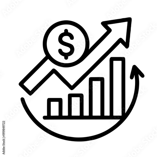 Resilient Economic Growth and Recovery Icon. Economic resilience icon works well for websites, infographics, and visual content focused on crisis recovery, financial stability, and economic strength.