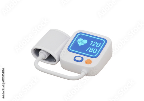 Digital Blood Pressure Monitor Displaying Normal Readings