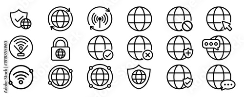 Internet Icons Set for Web and App Design