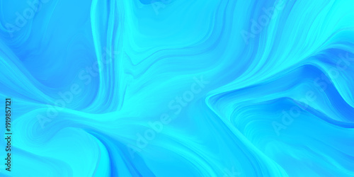 Abstract turquoise blue background featuring smooth flowing waves and liquid gradient curves using for modern wallpapers, digital backdrops, branding.