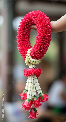 Crimson & White Garland: A Moment of Tenderness