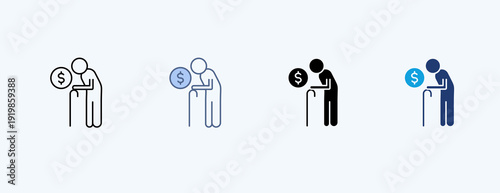 Retirement Plan Multiple Icon Illustration Vector