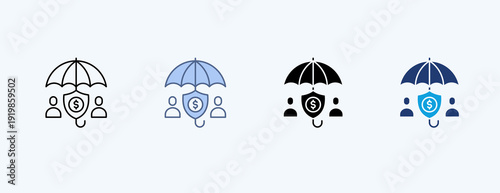 Insurance Coverage Multiple Icon Illustration Vector