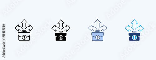 Portfolio Diversification Multiple Icon Illustration Vector
