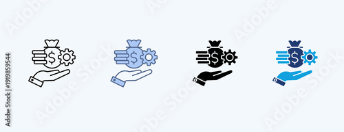 Wealth Management Multiple Icon Illustration Vector