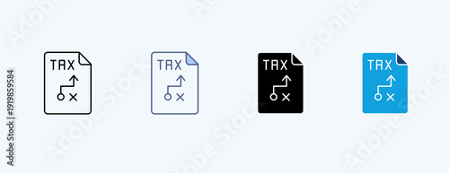 Tax Planning Multiple Icon Illustration Vector