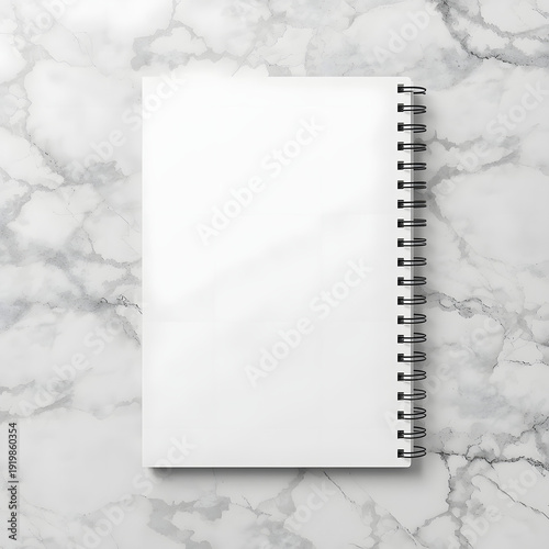 minimalist white notebook mockup flat lay, blank pages, top view, neutral background, soft natural lighting, realistic paper texture, subtle shadow, clean modern aesthetic, copy space, high resolution